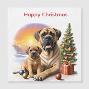 Mastiff englische Doggen Weihnachten Magnetkarte
