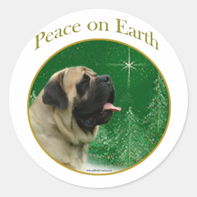 Mastiff (fawn) Peace Runder Aufkleber (Vorderseite)
