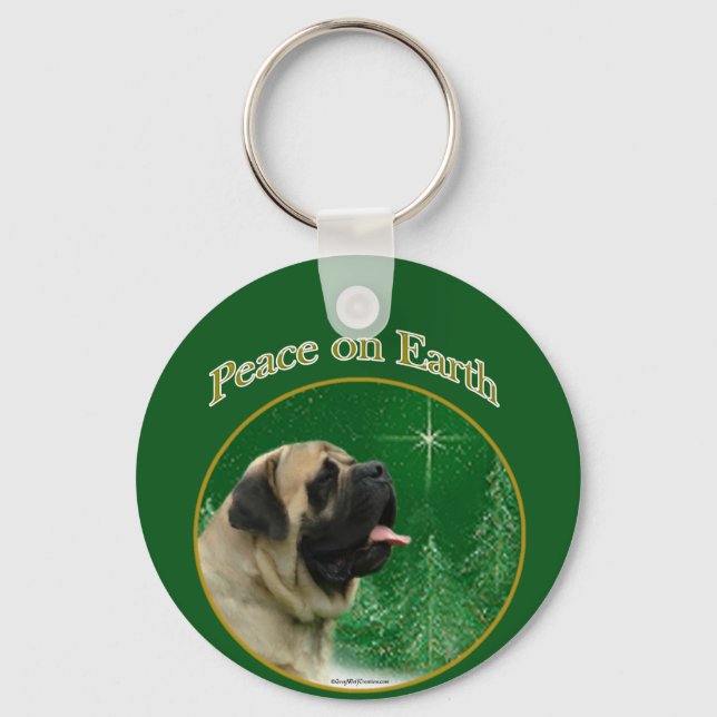 Mastiff (fawn) Peace Schlüsselanhänger (Vorderseite)