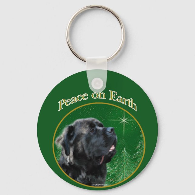 Mastiff (flauschig) Friede Schlüsselanhänger (Vorderseite)