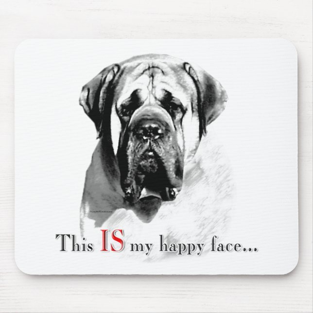 Mastiff Happy Face Mousepad (Vorne)