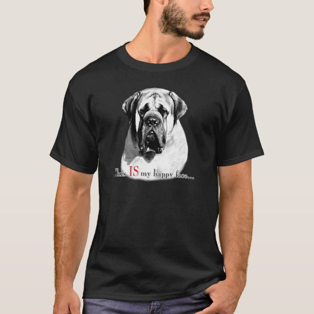 Mastiff Happy Face T-Shirt (Vorderseite)