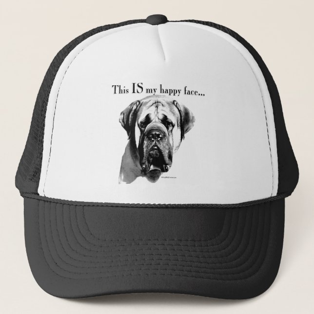 Mastiff Happy Face Truckerkappe (Vorderseite)