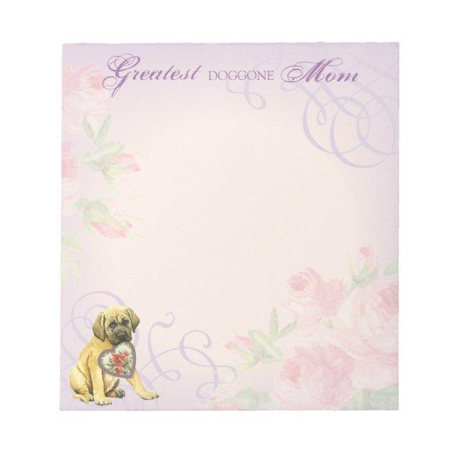Mastiff Hearts Mama Notizblock (Vorderseite)