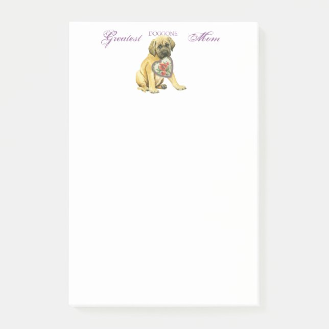 Mastiff Hearts Mama Post-it Klebezettel (Vorderseite)