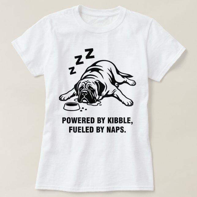 Mastiff-Hund lustig faul  T-Shirt (Design vorne)