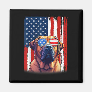 Mastiff Hund USA Flag Männer Frauen 4. Juli Magnet