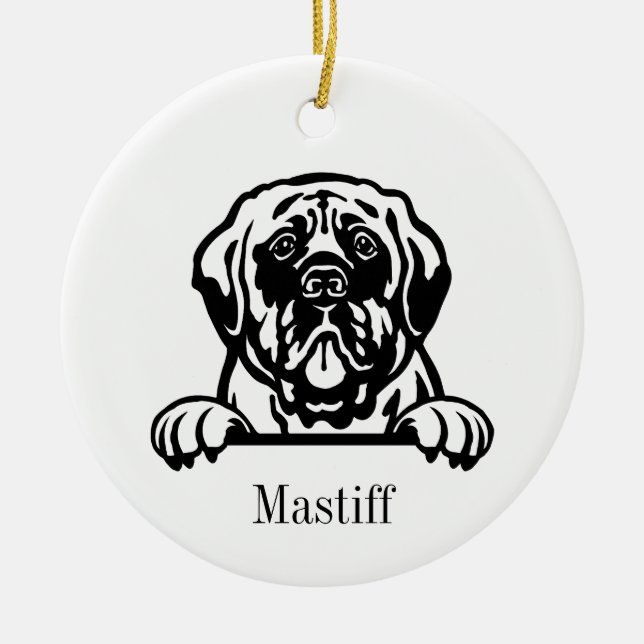 Mastiff Hundeschmuck Keramik Ornament (Vorne)
