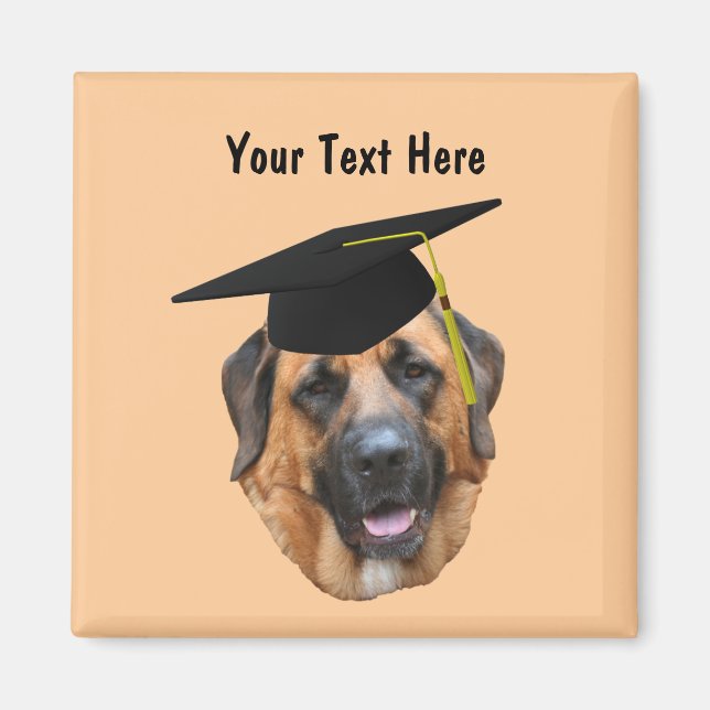 Mastiff in Graduation Cap Funny Dog Magnet (Vorne)
