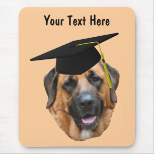 Mastiff in Graduation Cap Funny Dog Mousepad