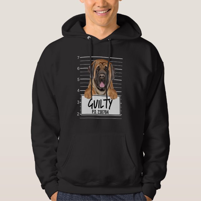 Mastiff Mugshot Guilty Dog Hoodie (Vorderseite)