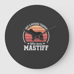 Mastiff Physiklehrer Hunde Liebhaber Große Wanduhr