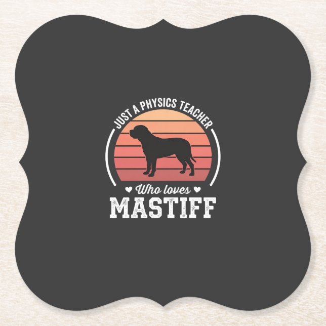 Mastiff Physiklehrer Hunde Liebhaber Untersetzer (Vorderseite)