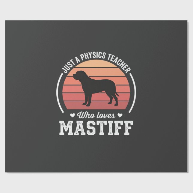 Mastiff-Physiklehrer-Hundefreund Geschenkpapier (Flach)