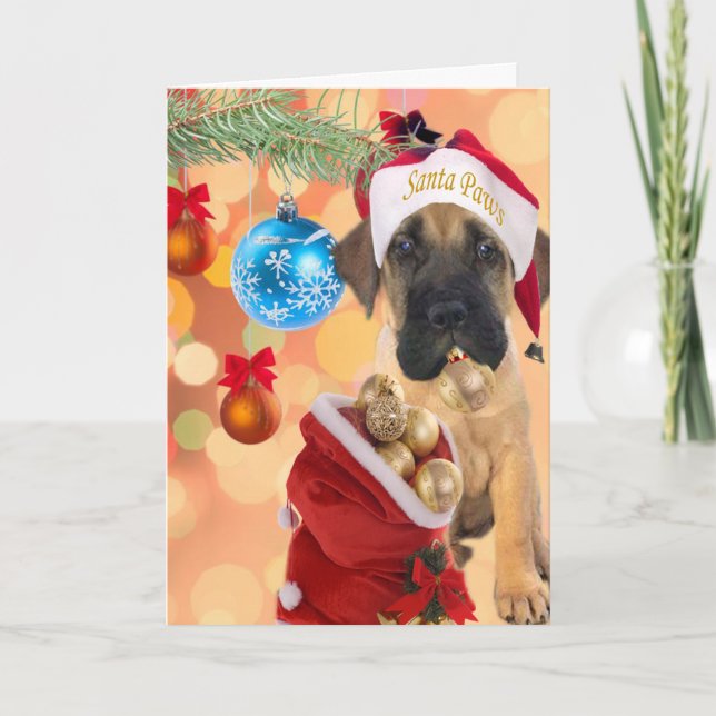 Mastiff Puppy frohe Weihnachten (Vorderseite)