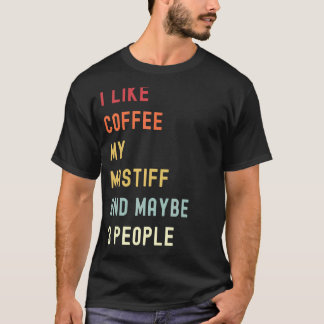 Mastiff Retro Hund und Kaffee T-Shirt
