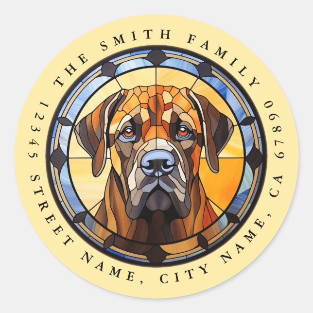 Mastiff Round Stickers (Vorderseite)