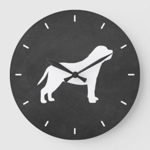 Mastiff Silhouette Große Wanduhr