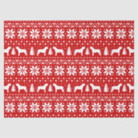 Mastiff Silhouetten Weihnachtsmuster Rot