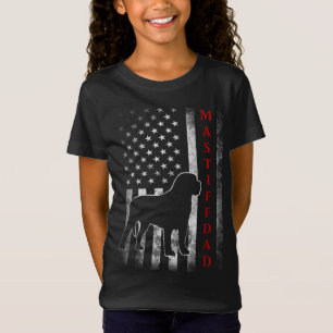 Mastiff Vater mit stolzer amerikanischer Flagge Hu T-Shirt