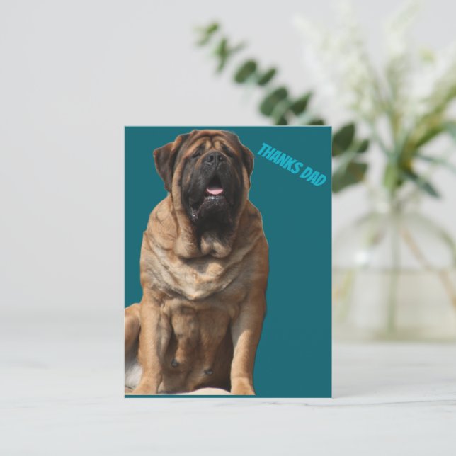 Mastiff Vatertag Best Friends  Postkarte (Stehend Vorderseite)