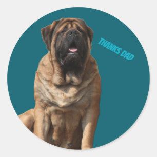Mastiff Vatertag Best Friends Runder Aufkleber
