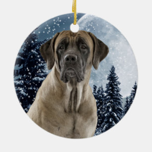 Mastiff-Weihnachtsverzierung Keramik Ornament