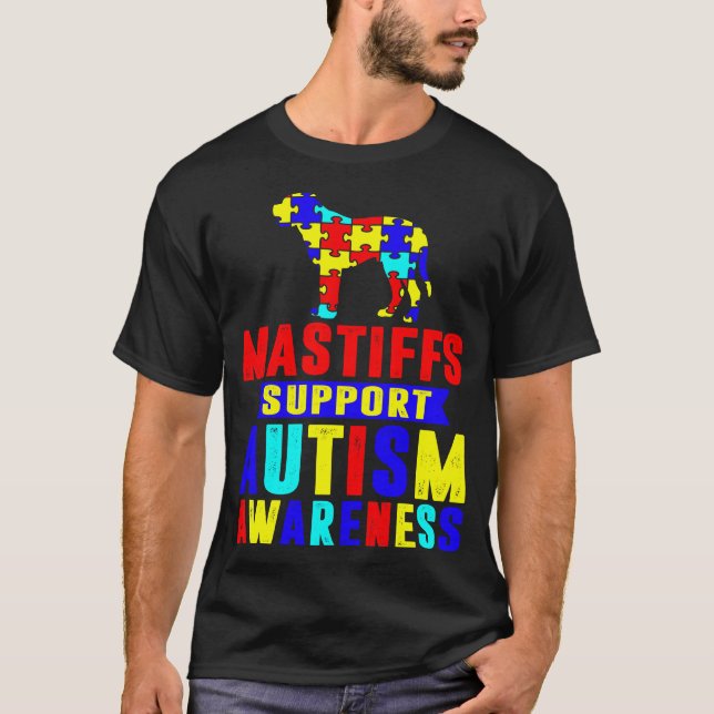 Mastiffs unterstützen Autismus-Bewusstsein T-Shirt (Vorderseite)