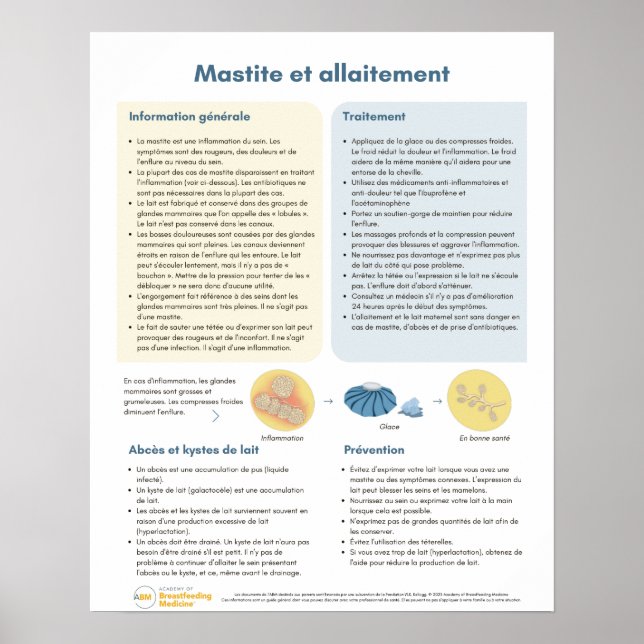 Mastitis im Stillen Poster (Französisch) (Vorne)