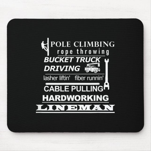Mastkletterfaser-Laufkabelzieh-Leitungsmann Mousepad (Vorne)