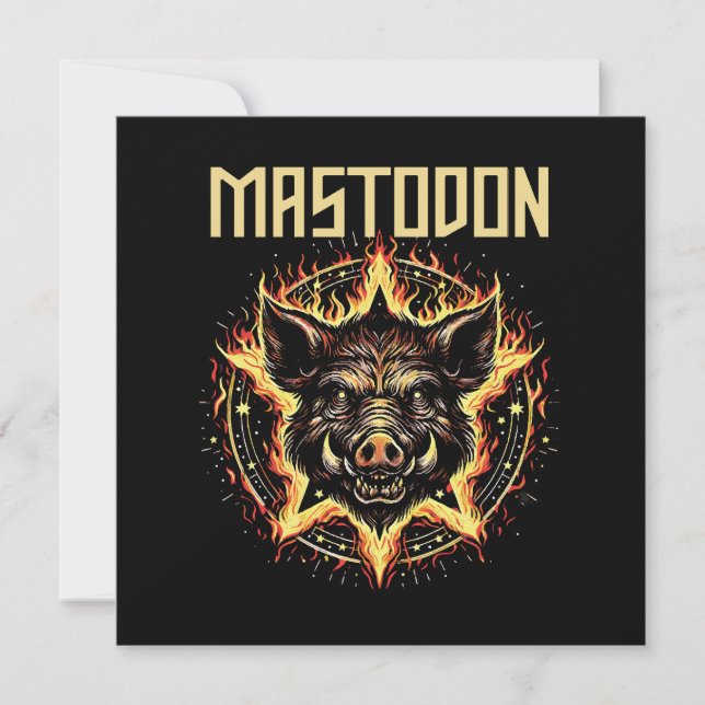 Mastodon Boar Fire Einladung (Vorderseite)
