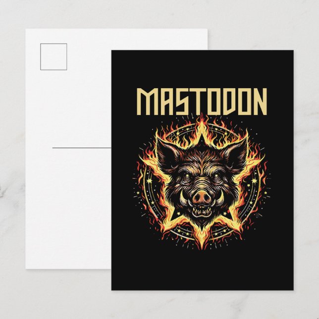 Mastodon Boar Fire Einladungspostkarte (Vorne/Hinten)