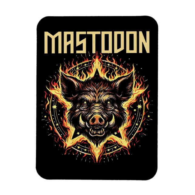 Mastodon-Eber-Feuer Magnet (Vertikal)