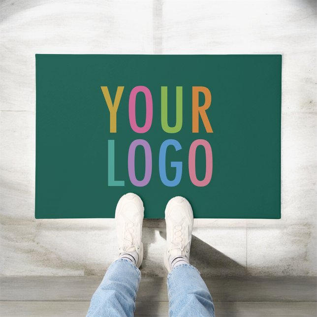 Mat-Mat-Logo-Fußbodenmatte Personalisiert Fußmatte (MISOOK Green Door Mat with Logo)