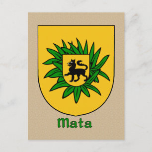 Mata Family Heraldic Shield Postkarte
