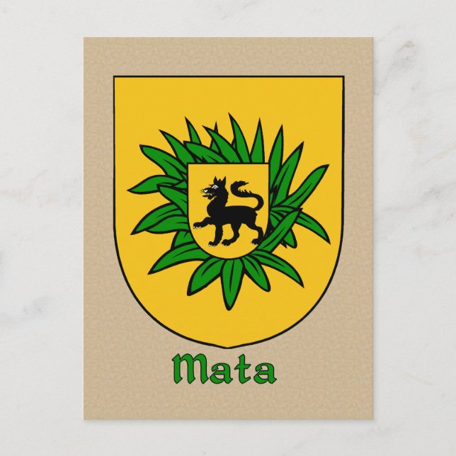 Mata Family Heraldic Shield Postkarte (Vorderseite)