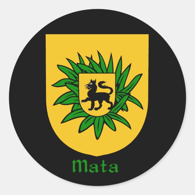 Mata Family Shield-Aufkleber Runder Aufkleber (Vorderseite)