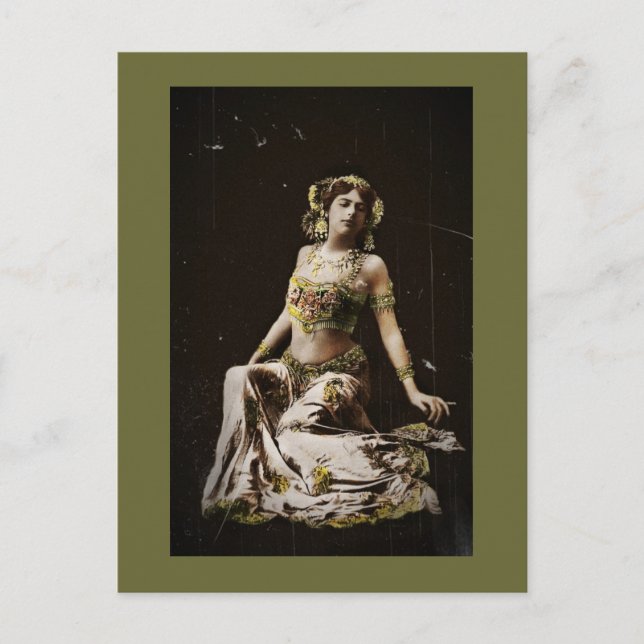 Mata Hari in Harem Kostüm Postkarte (Vorderseite)