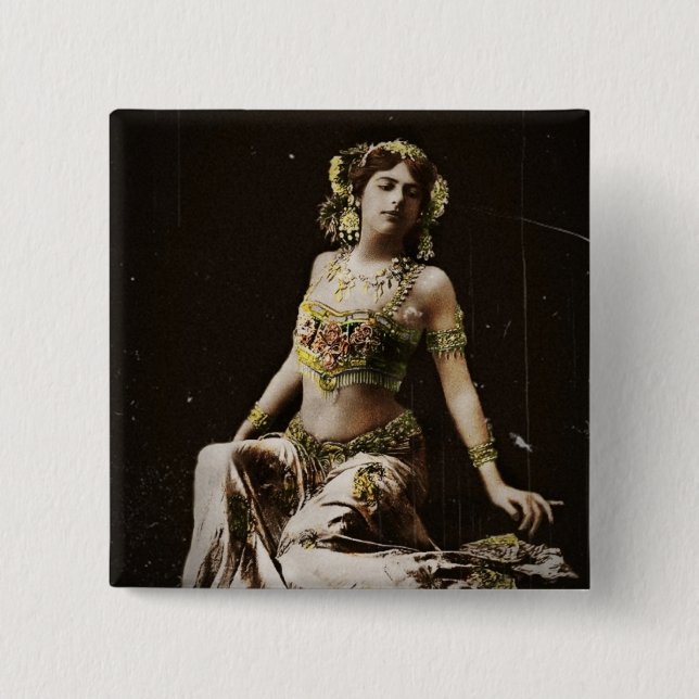 Mata Hari in Haremskostüm Button (Vorderseite)