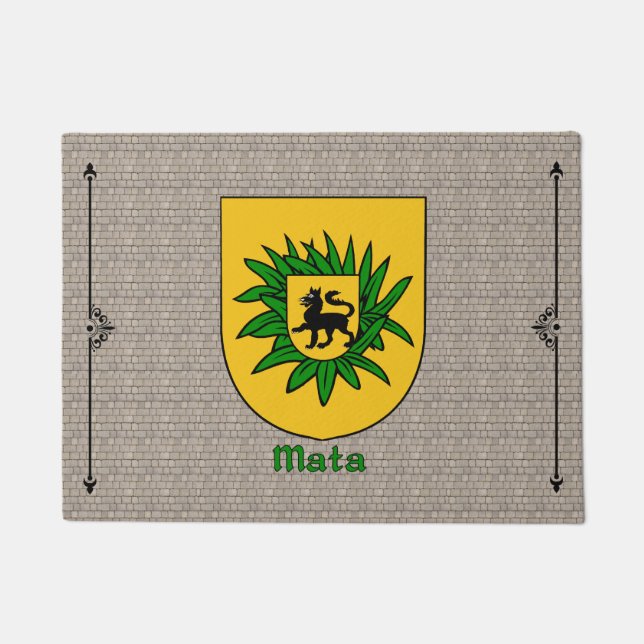Mata Historischer Schild auf Kobelstein Fußmatte (Vorderseite)
