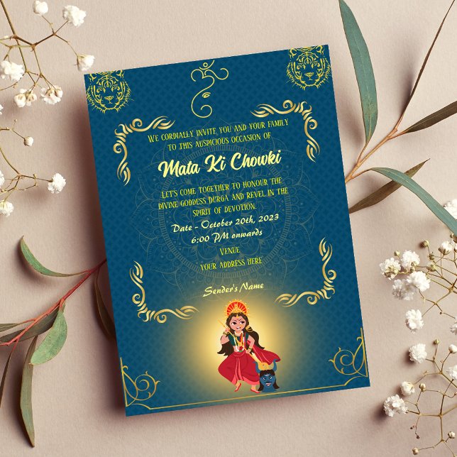 Mata Ki Chowki Goddess Durga Jagrata Einladung (Von Creator hochgeladen)