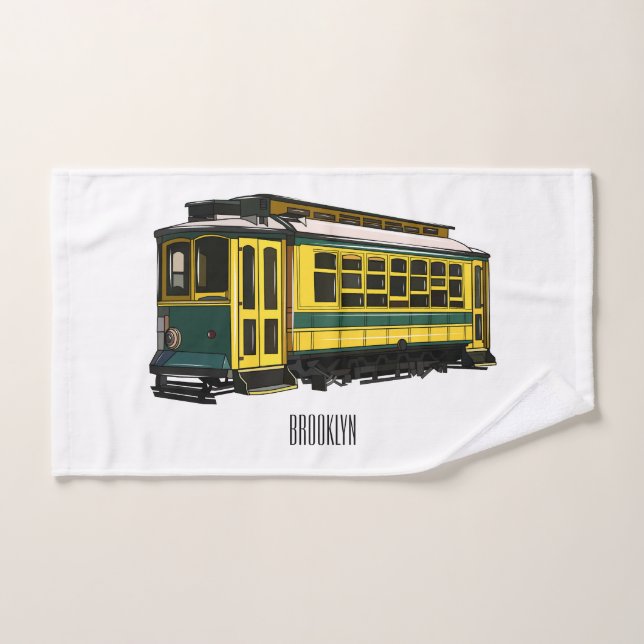 Mata Troley Cartoon Illustration Badhandtuch Set (Handtuch)