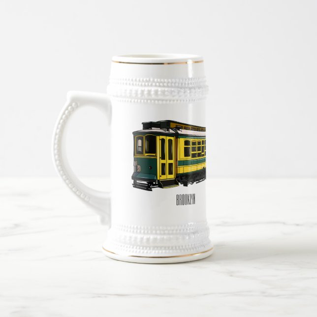 Mata Troley Cartoon Illustration Bierglas (Links)