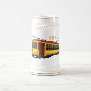 Mata Troley Cartoon Illustration Bierglas