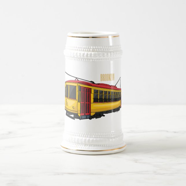 Mata Troley Cartoon Illustration Bierglas (Mittel)