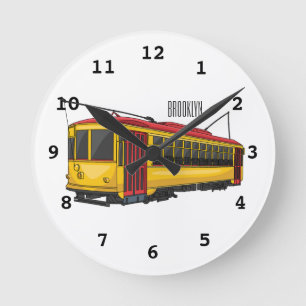 Mata Troley Cartoon Illustration Runde Wanduhr