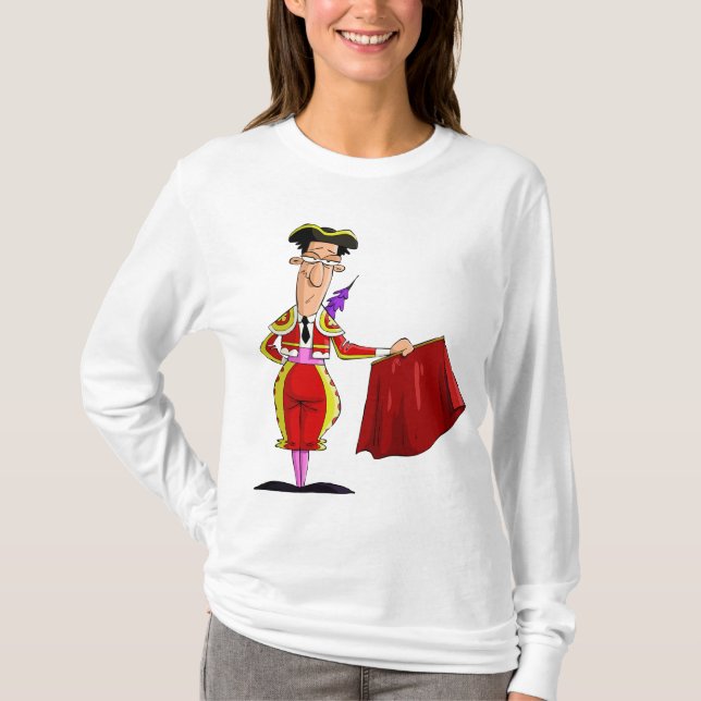 Matador mit rotem Cape spanischer Stierkämpfer T-Shirt (Vorderseite)