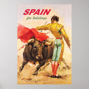 Matador und Bull. Stierkampf. Spanien für Ferien Poster