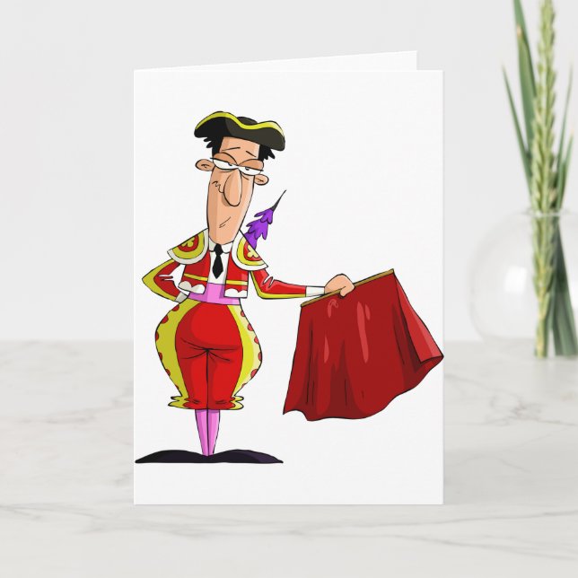 Matador with Red Cape Spanish Bullfighter Karte (Vorderseite)