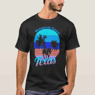 Matagorda Island Texas Retro Tropical Palm Trees V T-Shirt